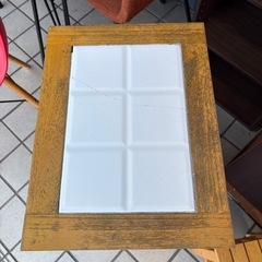 北欧レトロ タイル天板 木製収納　　0305-02 の画像