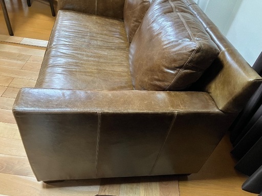Pottery Barn レザーソファ 2人掛け Turner Square Arm leather sofa