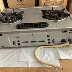【都市ガス】リンナイ 2口ガスコンロ グリル付き 動作OK の画像