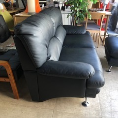 関家具 3人掛けソファ（オットマン付き）SWEET 黒 ハイバック ソファ スイート 2.5人掛け ブラックの画像