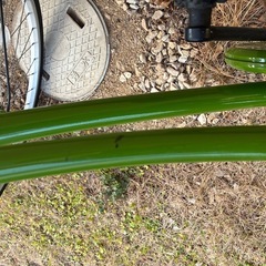 黄緑色の自転車の画像