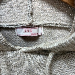 ING ニットセットアップ パーカー＋パンツ ベージュ レディース ゆったり M～L相当 秋冬 ルームウェアの画像