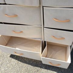 JM20838S)ファブリックチェスト 幅：約88cm 高さ：約100cm  奥行：約29cm 中古品【取りに来られる方限定】の画像