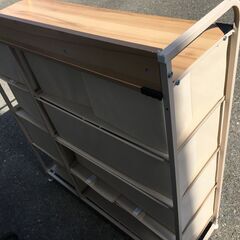 JM20838S)ファブリックチェスト 幅：約88cm 高さ：約100cm  奥行：約29cm 中古品【取りに来られる方限定】の画像