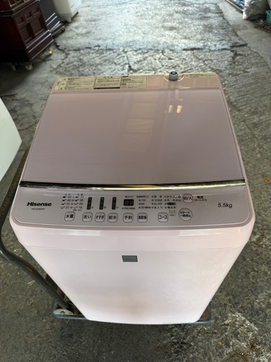 R425)【美品】ハイセンス 5．5Kg全自動洗濯機 keyword ピンク 2018年製 HW-G55E5KP ハイセンス 5．5Kg全自動洗濯機 keyword ピンク HW-G55E5KP