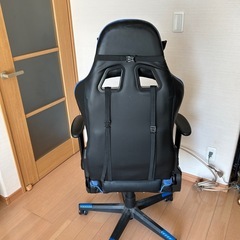 GTRACING ゲーミングチェア ブルー×ブラック ヘッドレスト・ランバーサポート付の画像