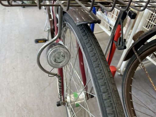 26インチ 6段変速 自転車 ママチャリ 赤 荷台 ライト カゴ 鍵 札幌市手稲区