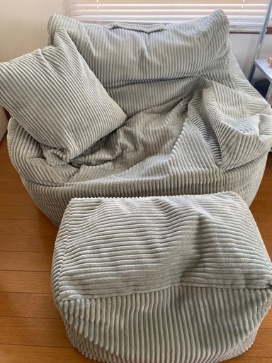 LOOSY 一人掛けビーズソファ+オットマン＋クッションカバー