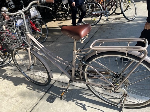 【大人用】整備済中古自転車 アサヒサイクル26型べレッグ ベージュ色 <自転車のオオムラ 静岡店>
