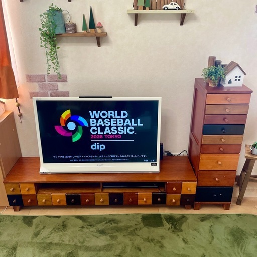 木製テレビ台　キャビネット