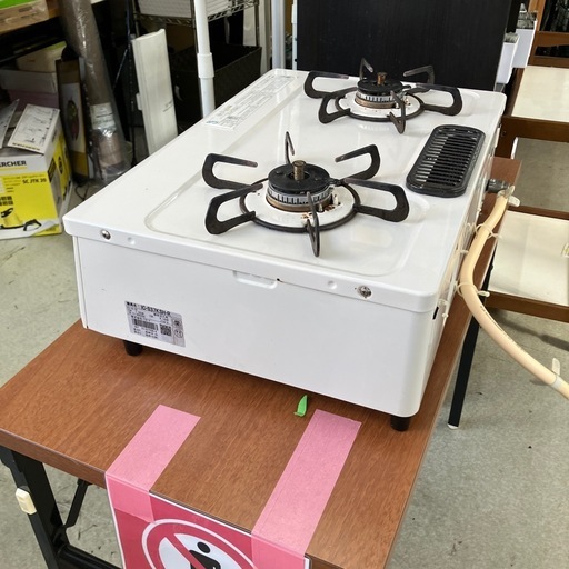 【☆値下げ☆】上2603-146 Paloma ガステーブル ホワイト IC-S37KSH-R 2019年製 動作確認済み キズ汚れ有