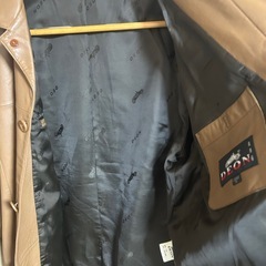 羊革 ラムレザージャケット メンズLキャメルボタン コートの画像