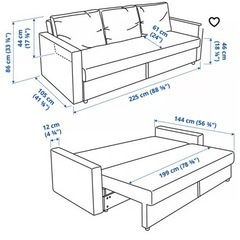 FRIHETEN フリーヘーテン 3人掛けソファベッド, スキフテボー ダークグレーの画像