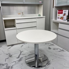 🎶中古　円形テーブル（WH）の画像