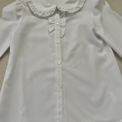 120cm 女児 白ブラウスシャツ 式服の画像