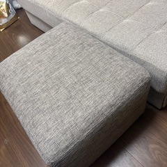 ソファベッド（グレー）＋オットマン付き／幅140cm／早めに引き取り希望 の画像