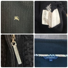 Burberry Golf ハーフジップ 刺繍ロゴ 編み込み スウェット ニットの画像