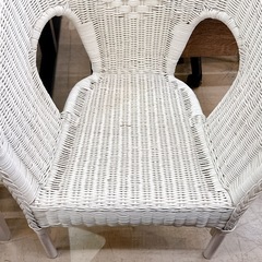 白岡市 ラタンチェア ホワイト パーソナルチェア 一人掛け椅子 中古 格安 早い者勝ちの画像