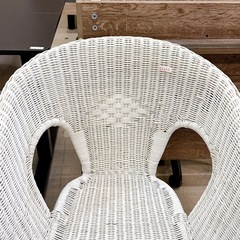 白岡市 ラタンチェア ホワイト パーソナルチェア 一人掛け椅子 中古 格安 早い者勝ちの画像