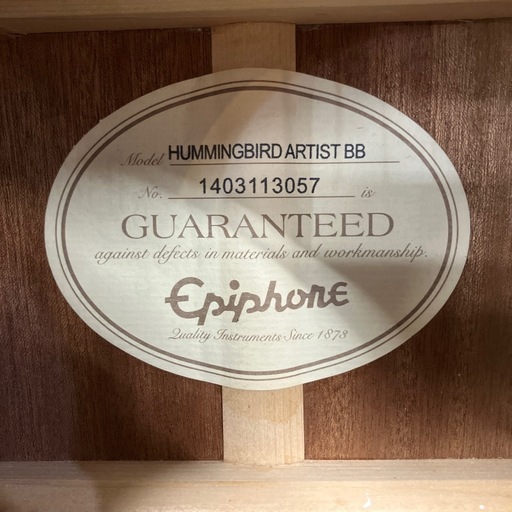 EPIPHONE HUMMINGBIRD ARTIST BB アコースティックギター