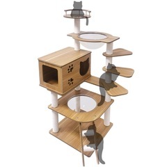 【キャットタワー】 木製 天然無垢材 の画像