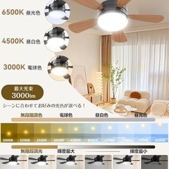 シーリングファンライト LED 扇風機 28W E26 正逆回転 調光調色の画像