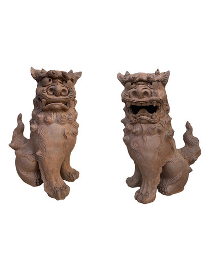シーサー琉球石灰岩 Shisa Mounted on Ryukyu limestone negotiable price