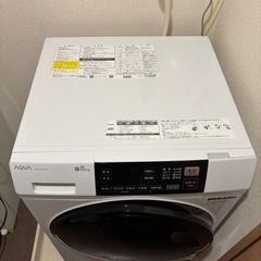 ドラム式洗濯機 8kg AQW-D8R-L(左開き)の画像