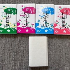 【茶道具】利休懐紙（女性用）5帖セット：新品4帖 ＋ 開封済み1帖の画像