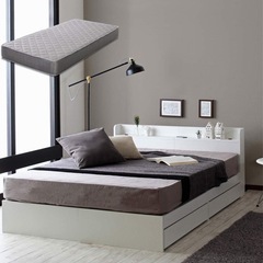 ダブルベッド　フレーム・マットレスセットの画像