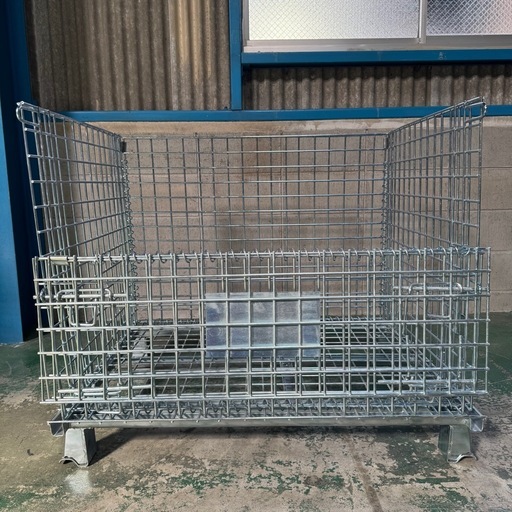 新品メッシュパレットW1000×800×850mm鉄カゴ　パレティーナ　折畳み可　段積み可 景行商事 新品メッシュパレットW1000×800×850mm鉄カゴ パレティーナ 景行商事