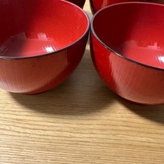 【3/9まで引取】シンプルで使いやすい！木目調 汁椀(お椀) 4個セット 300円の画像