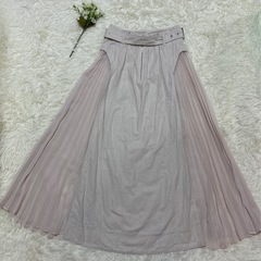 サイドプリーツ　ロングフレアスカート　Sサイズの画像