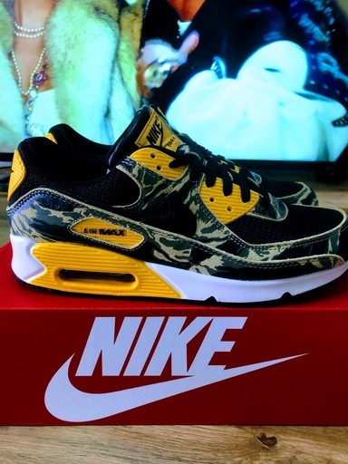 NIKE  AIRMAX  90 PRM ナイキ エアマックス 90 プレミアムブラックxイエローxホワイトsize28.0cm 箱付き