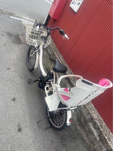 【京都発】京の楽チャリ　電動アシスト自転車　ブリヂストン　ビッケ　子ども乗せ車両　白色