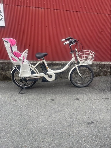【京都発】京の楽チャリ　電動アシスト自転車　ブリヂストン　ビッケ　子ども乗せ車両　白色