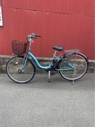 【京都発】京の楽チャリ　電動アシスト自転車　ヤマハ　ナチュラ　26インチ　薄い水色
