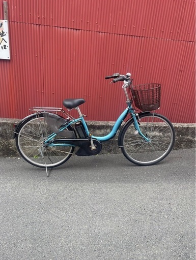 【京都発】京の楽チャリ　電動アシスト自転車　ヤマハ　ナチュラ　26インチ　薄い水色