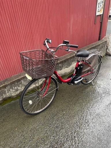 【京都発】京の楽チャリ　電動アシスト自転車　パナソニック　24インチ　　赤色