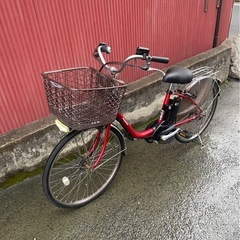 【京都発】京の楽チャリ　電動アシスト自転車　パナソニック　24インチ　　赤色の画像