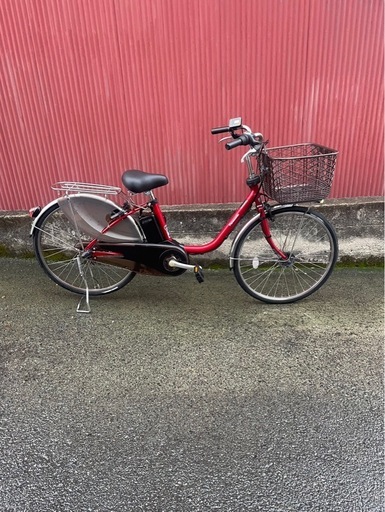 【京都発】京の楽チャリ　電動アシスト自転車　パナソニック　24インチ　　赤色