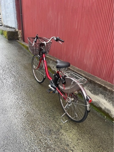【京都発】京の楽チャリ　電動アシスト自転車　パナソニック　24インチ　　赤色