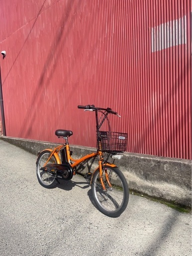 【京都発】京の楽チャリ　電動アシスト自転車　パナソニック　シュガードロップ　20インチ　オレンジ色