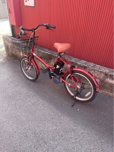 【京都発】京の楽チャリ　電動アシスト自転車　パナソニック　グリッター　赤色