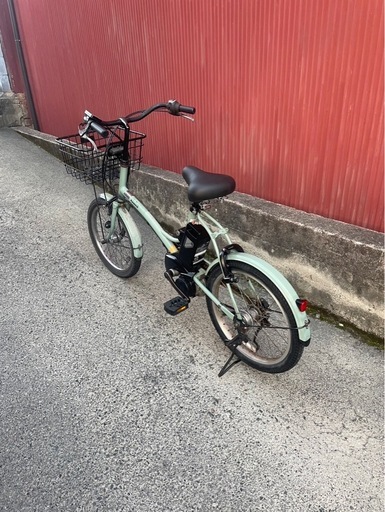 【京都発】京の楽チャリ　電動アシスト自転車　パナソニック　グリッター　20インチ　緑色