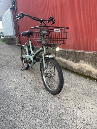 【京都発】京の楽チャリ　電動アシスト自転車　パナソニック　グリッター　20インチ　緑色