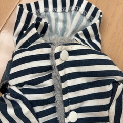 【ほぼ未使用】犬用ボーダー・オーバーオール・サロペットの画像