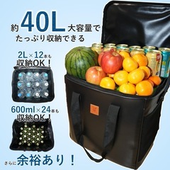 【新品】ソフトクーラーボックス 保冷バッグ 多機能アウトドア ボックス 両サイドポケット 丈夫 撥水加工 折り畳め 大容量 収納バッグ 旅行 キャンプ スポーツ アウトドア 花見 運動会 公園 BBQ用 ブラックの画像