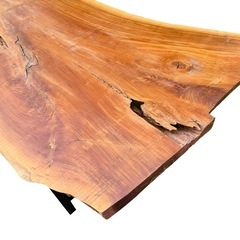 ◯超特大300cmオーバー 3200mm モンキーポッド 一枚板 無垢 ダイニングテーブル 6人8人10人掛け 特注脚 引取/配達のみ ジモティ姫路の画像