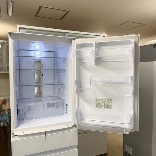 【超美品‼️】シャープ 2021年製 412Lノンフロン冷凍冷蔵庫 高級ガラスドア プラズマクラスター 自動製氷 ホワイト♪ 超美品‼️】シャープ 2021年製 412Lノンフロン冷凍冷蔵庫 高級ガラス